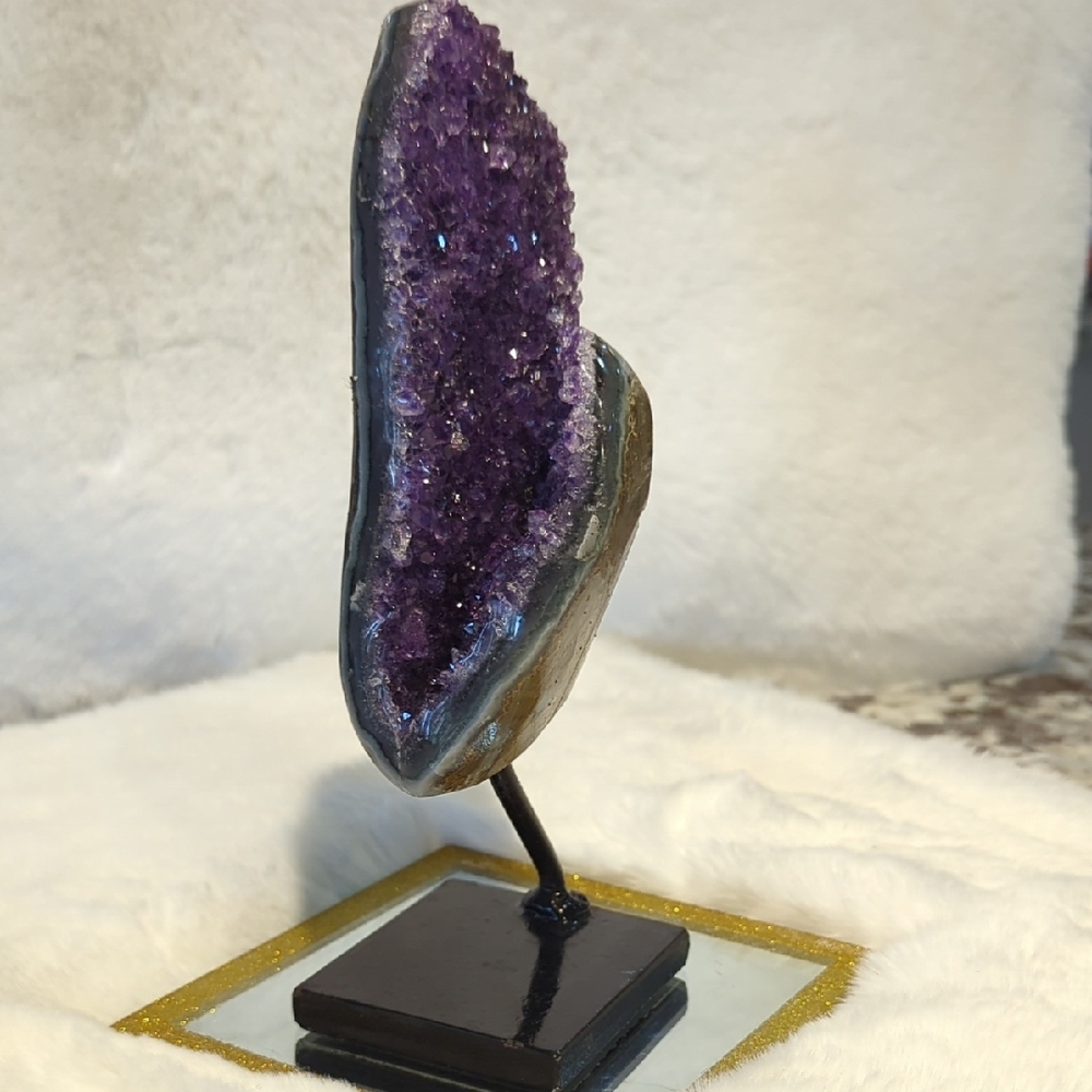 Amethyst Geode Sculpture on Stand